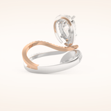 1.52 CT Round Shaped Halo & Pave Double Shank Moissanite Engagement Ring