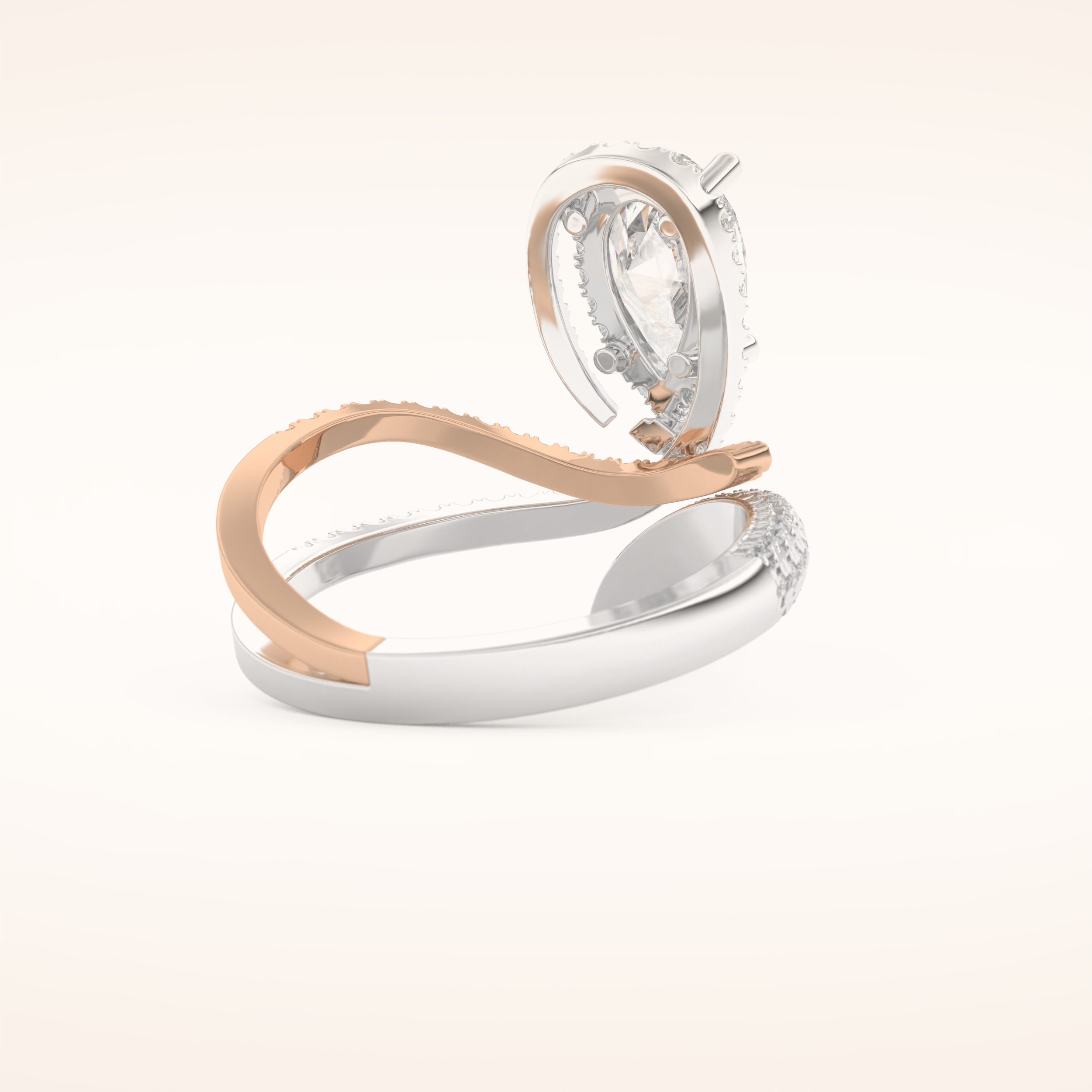 1.52 CT Round Shaped Halo & Pave Double Shank Moissanite Engagement Ring