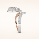 1.52 CT Round Shaped Halo & Pave Double Shank Moissanite Engagement Ring