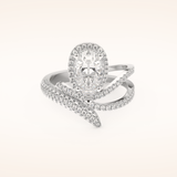 1.52 CT Round Shaped Halo & Pave Double Shank Moissanite Engagement Ring
