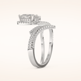 1.52 CT Round Shaped Halo & Pave Double Shank Moissanite Engagement Ring