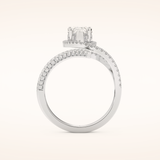 1.52 CT Round Shaped Halo & Pave Double Shank Moissanite Engagement Ring