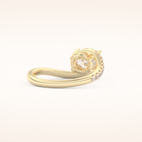 1.3 CT Oval Shaped Swirl Pave Moissanite Engagement Ring