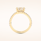 1.3 CT Oval Shaped Swirl Pave Moissanite Engagement Ring