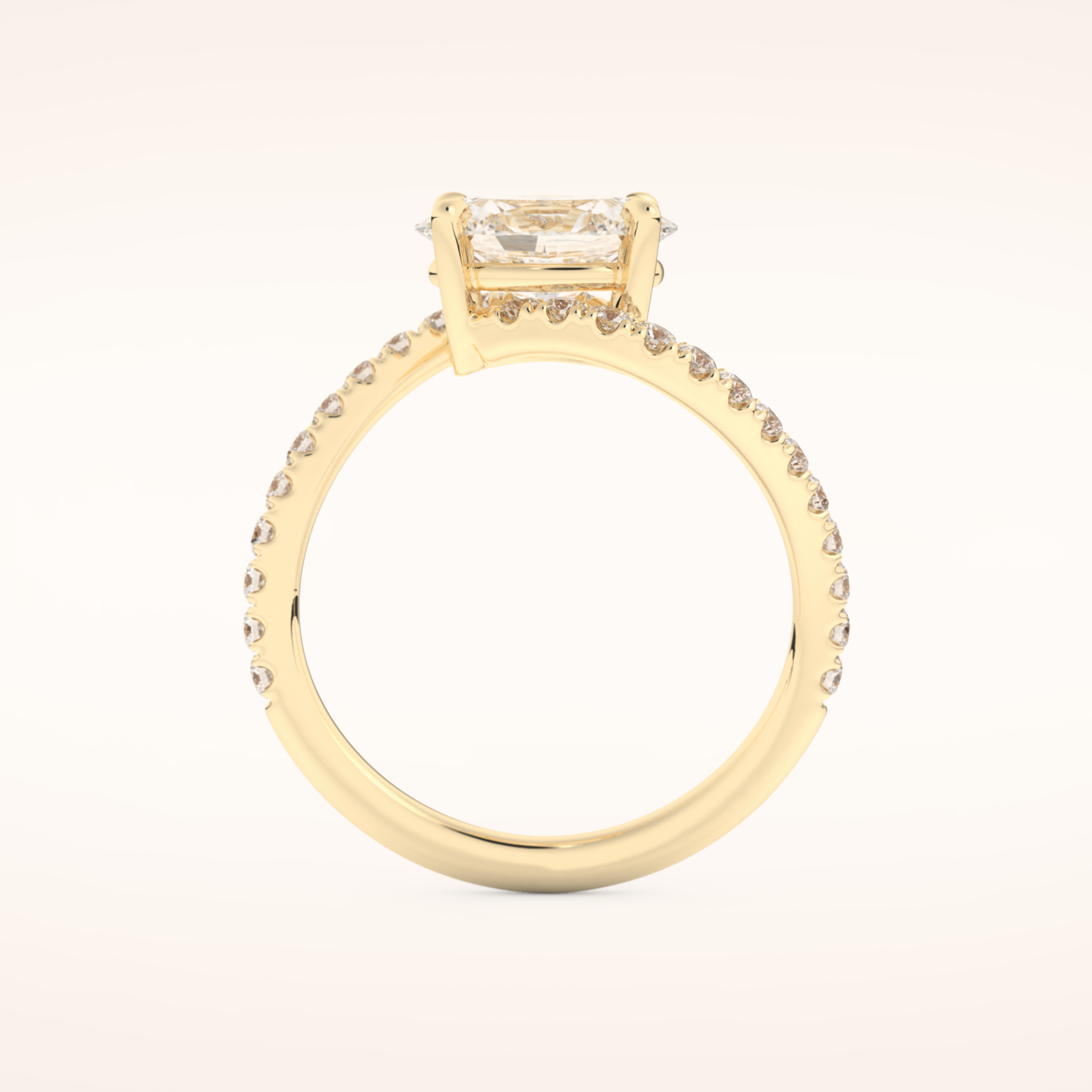 1.3 CT Oval Shaped Swirl Pave Moissanite Engagement Ring