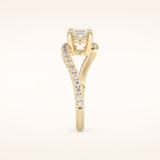 1.3 CT Oval Shaped Swirl Pave Moissanite Engagement Ring