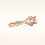 1.3 CT Oval Shaped Swirl Pave Moissanite Engagement Ring