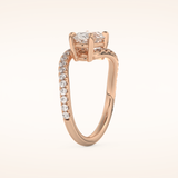 1.3 CT Oval Shaped Swirl Pave Moissanite Engagement Ring