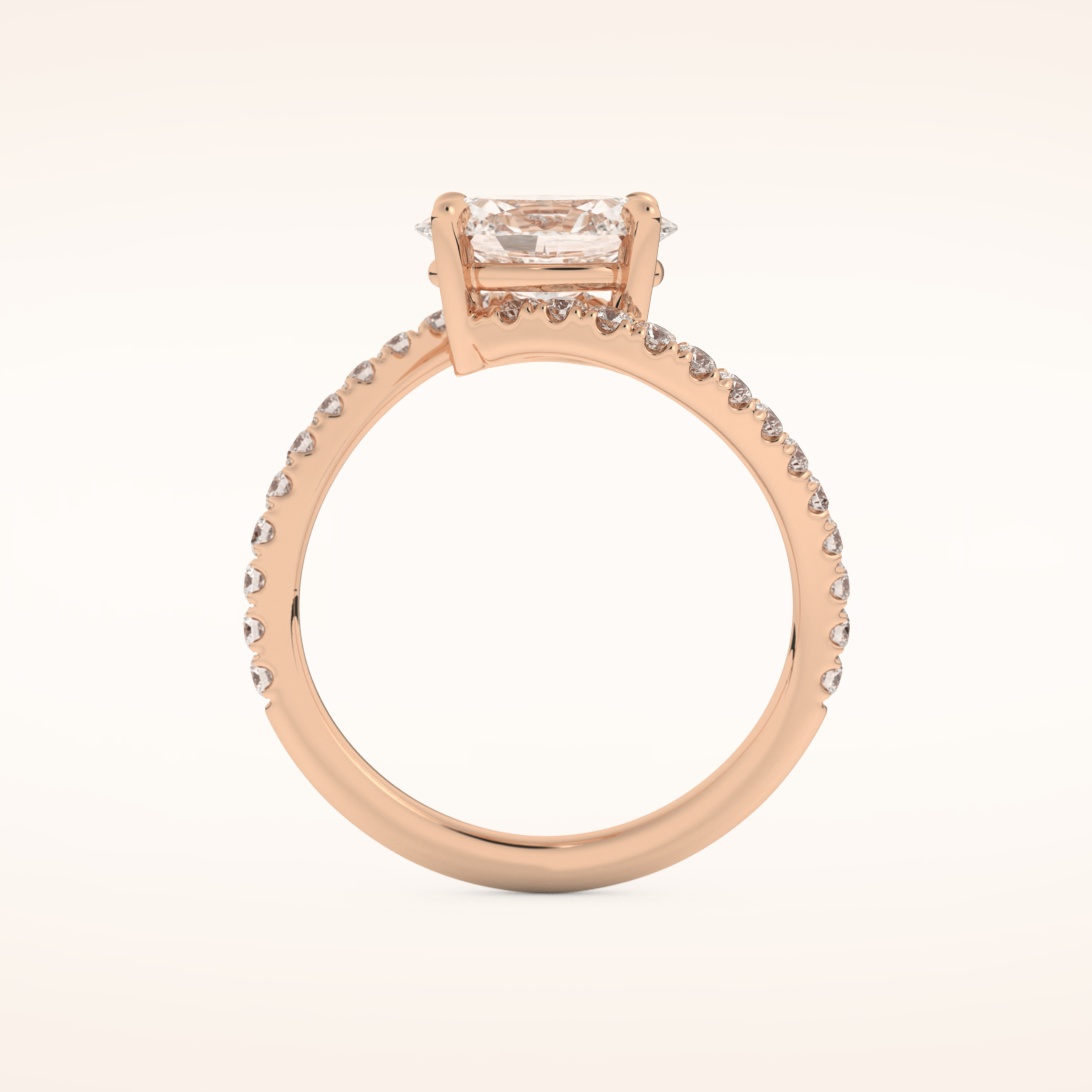 1.3 CT Oval Shaped Swirl Pave Moissanite Engagement Ring