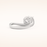 1.3 CT Oval Shaped Swirl Pave Moissanite Engagement Ring