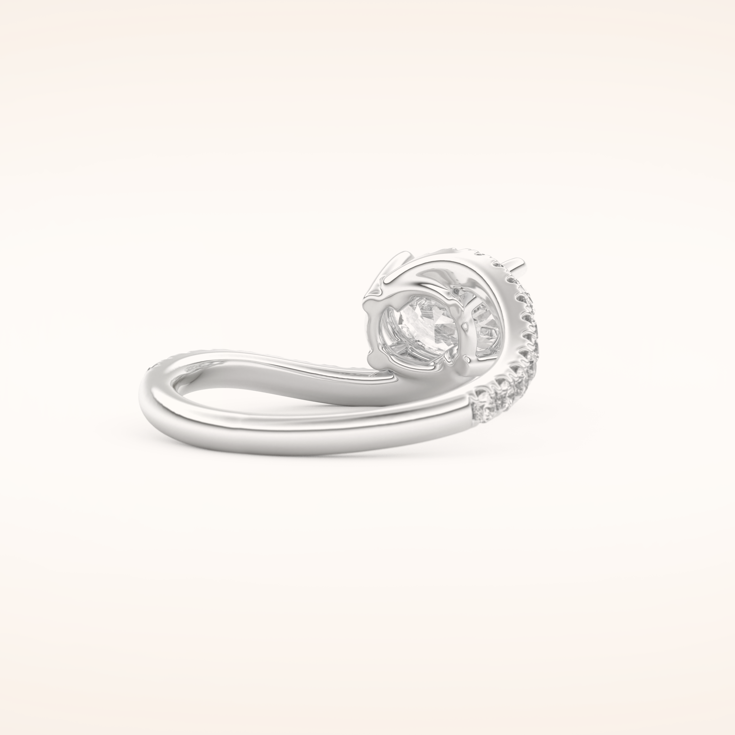1.3 CT Oval Shaped Swirl Pave Moissanite Engagement Ring