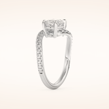 1.3 CT Oval Shaped Swirl Pave Moissanite Engagement Ring