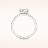 1.3 CT Oval Shaped Swirl Pave Moissanite Engagement Ring