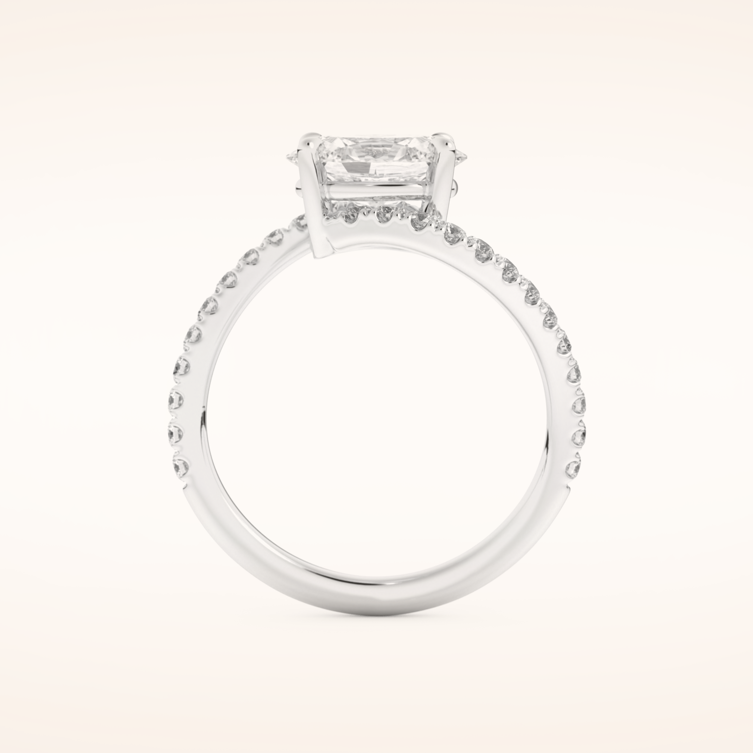 1.3 CT Oval Shaped Swirl Pave Moissanite Engagement Ring