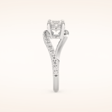 1.3 CT Oval Shaped Swirl Pave Moissanite Engagement Ring