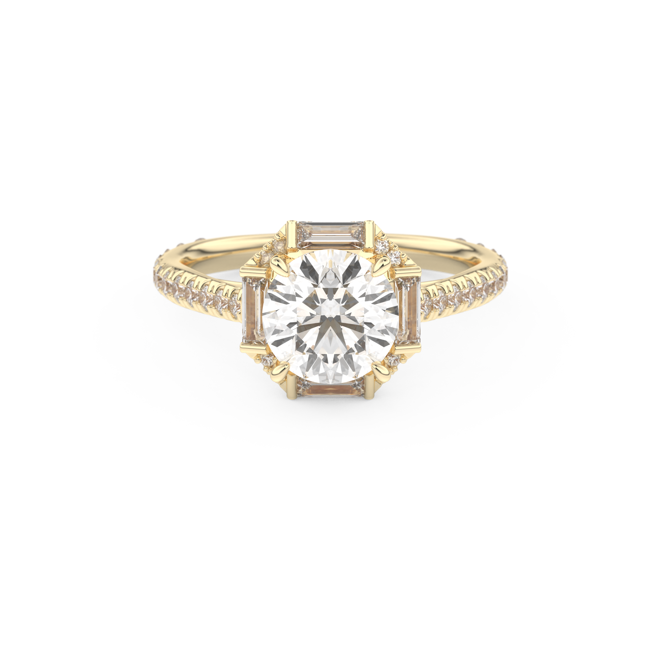Round Cluster Lab Grown Diamond Engagement Ring