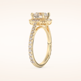 1.52 CT Round Shaped Cluster Moissanite Engagement Ring
