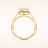 1.52 CT Round Shaped Cluster Moissanite Engagement Ring