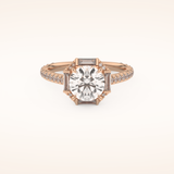 1.52 CT Round Shaped Cluster Moissanite Engagement Ring