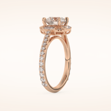 1.52 CT Round Shaped Cluster Moissanite Engagement Ring