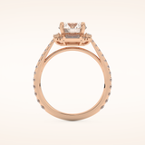 1.52 CT Round Shaped Cluster Moissanite Engagement Ring