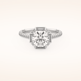 1.52 CT Round Shaped Cluster Moissanite Engagement Ring