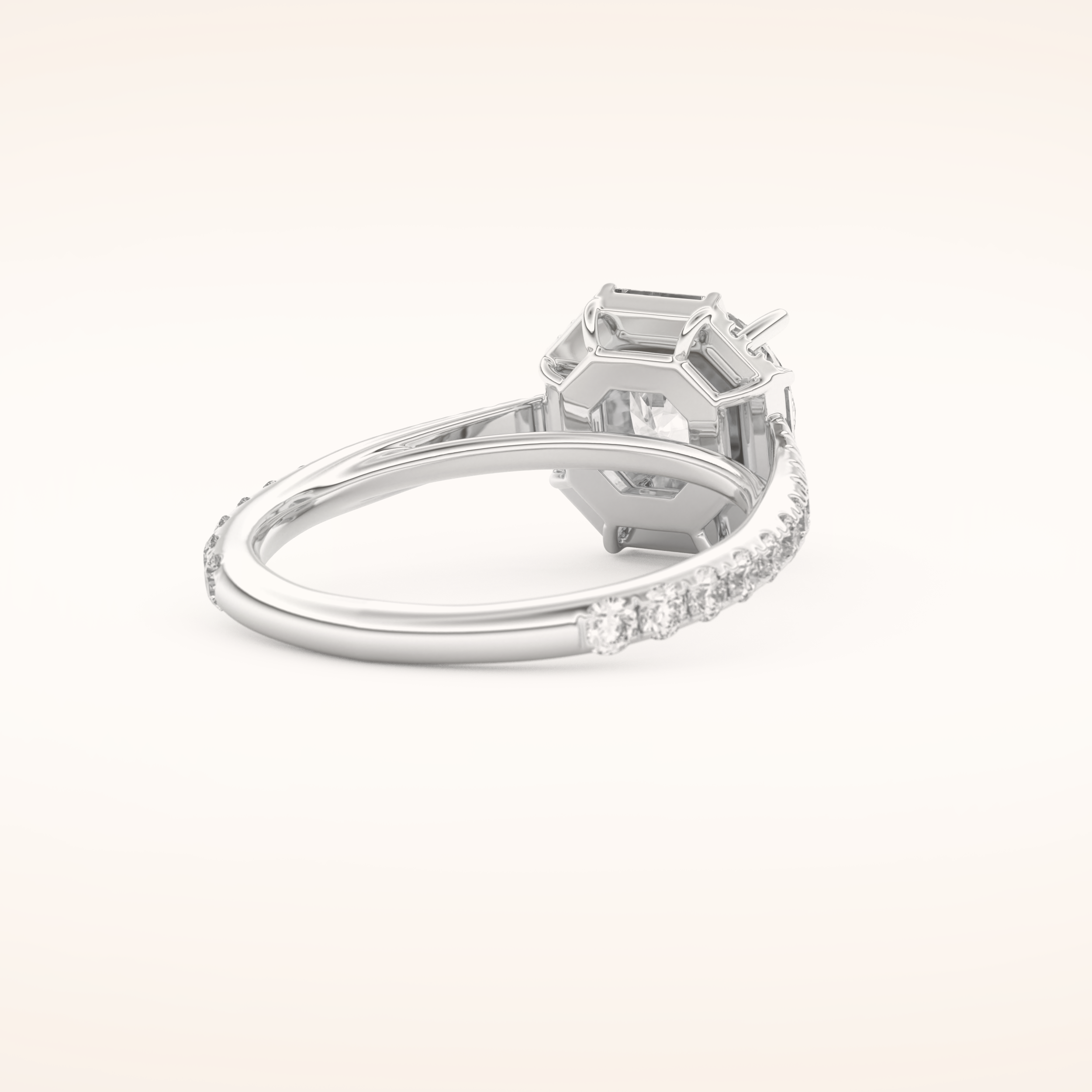 1.52 CT Round Shaped Cluster Moissanite Engagement Ring