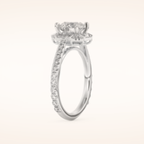 1.52 CT Round Shaped Cluster Moissanite Engagement Ring