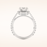 1.52 CT Round Shaped Cluster Moissanite Engagement Ring