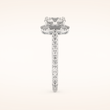 1.52 CT Round Shaped Cluster Moissanite Engagement Ring