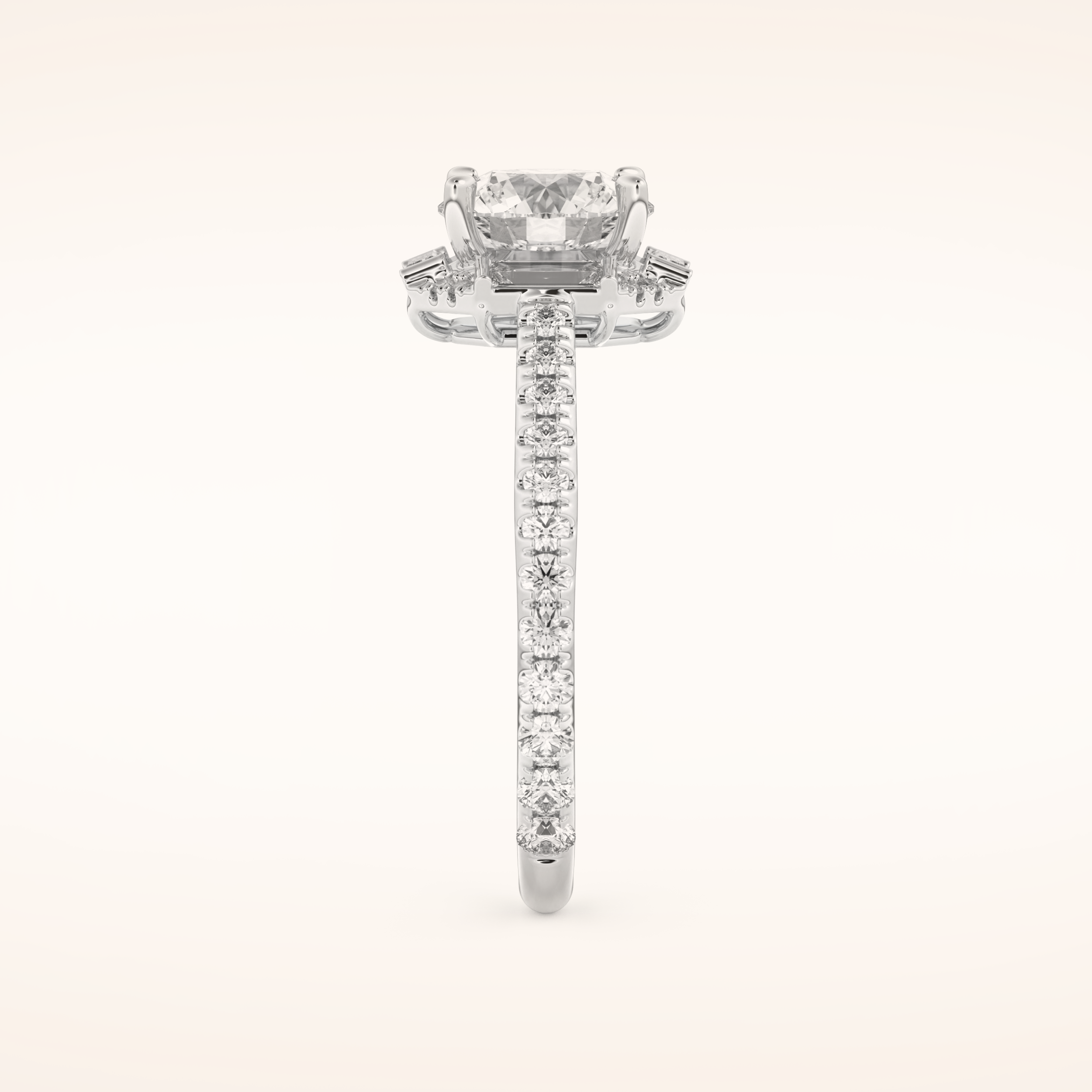 1.52 CT Round Shaped Cluster Moissanite Engagement Ring