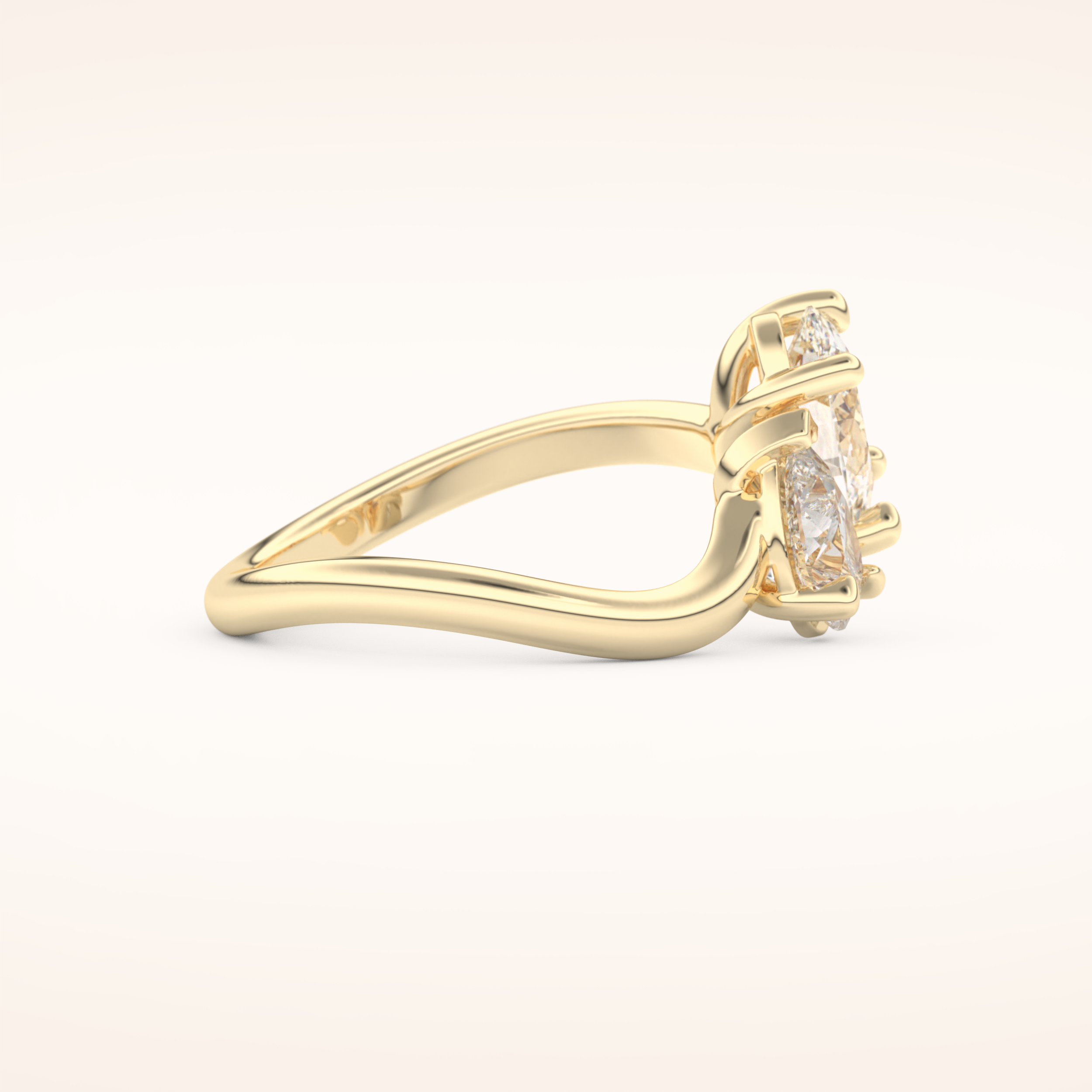 3.92 TCW Oval & Pear Shaped Toi Et Moi Moissanite Engagement Ring