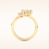 3.92 TCW Oval & Pear Shaped Toi Et Moi Moissanite Engagement Ring