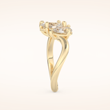 3.92 TCW Oval & Pear Shaped Toi Et Moi Moissanite Engagement Ring
