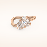 3.92 TCW Oval & Pear Shaped Toi Et Moi Moissanite Engagement Ring