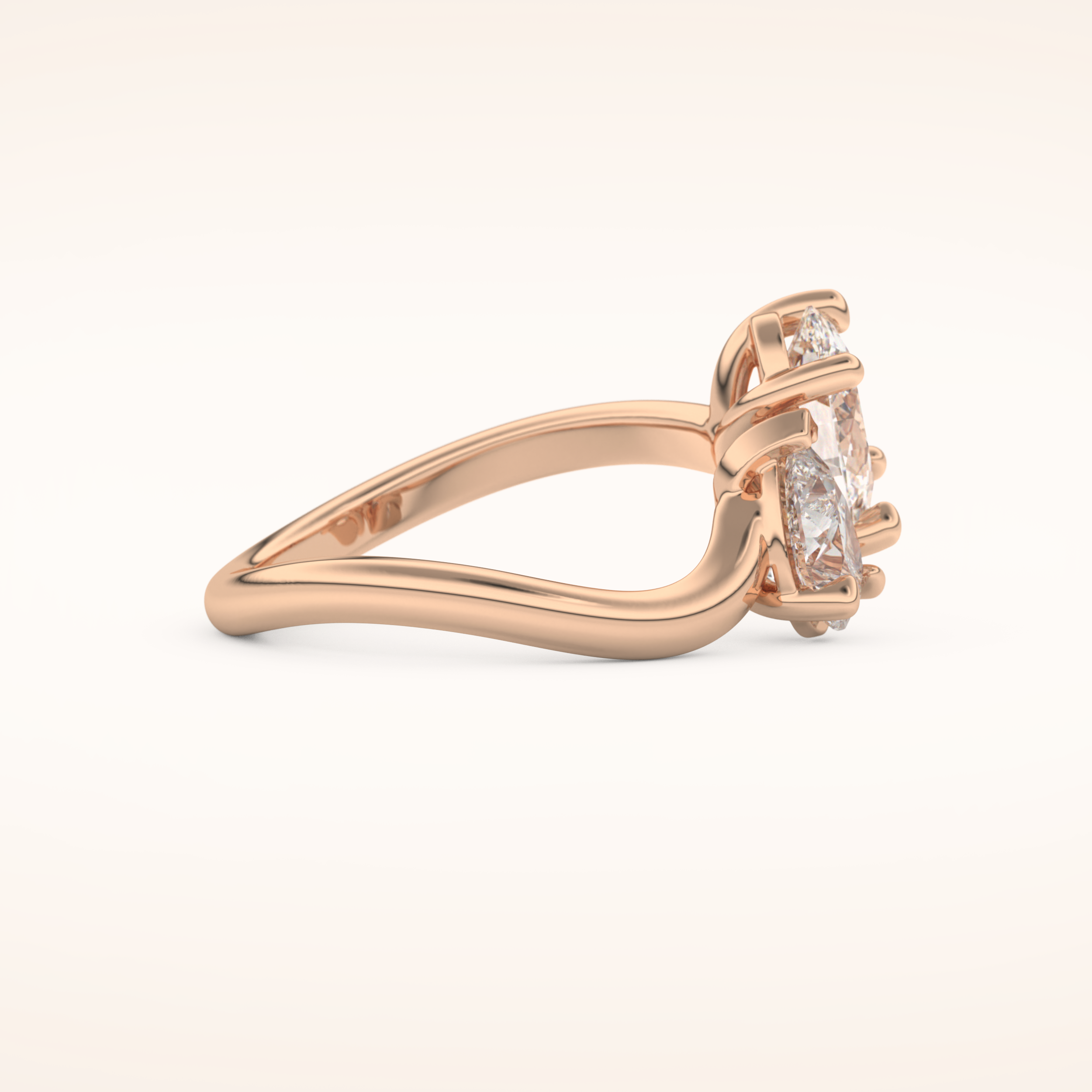 3.92 TCW Oval & Pear Shaped Toi Et Moi Moissanite Engagement Ring