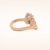 3.92 TCW Oval & Pear Shaped Toi Et Moi Moissanite Engagement Ring