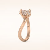 3.92 TCW Oval & Pear Shaped Toi Et Moi Moissanite Engagement Ring