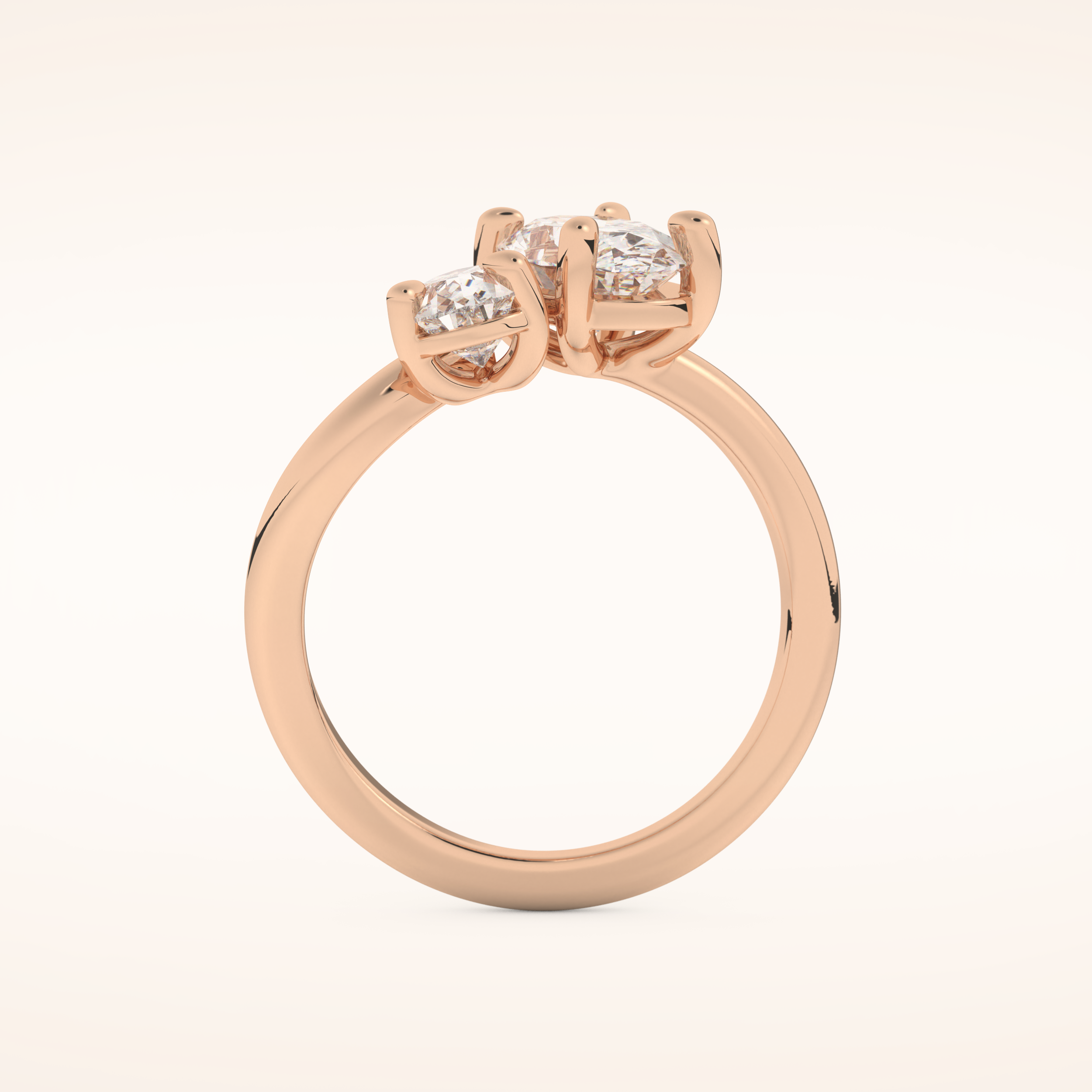 3.92 TCW Oval & Pear Shaped Toi Et Moi Moissanite Engagement Ring