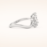 3.92 TCW Oval & Pear Shaped Toi Et Moi Moissanite Engagement Ring
