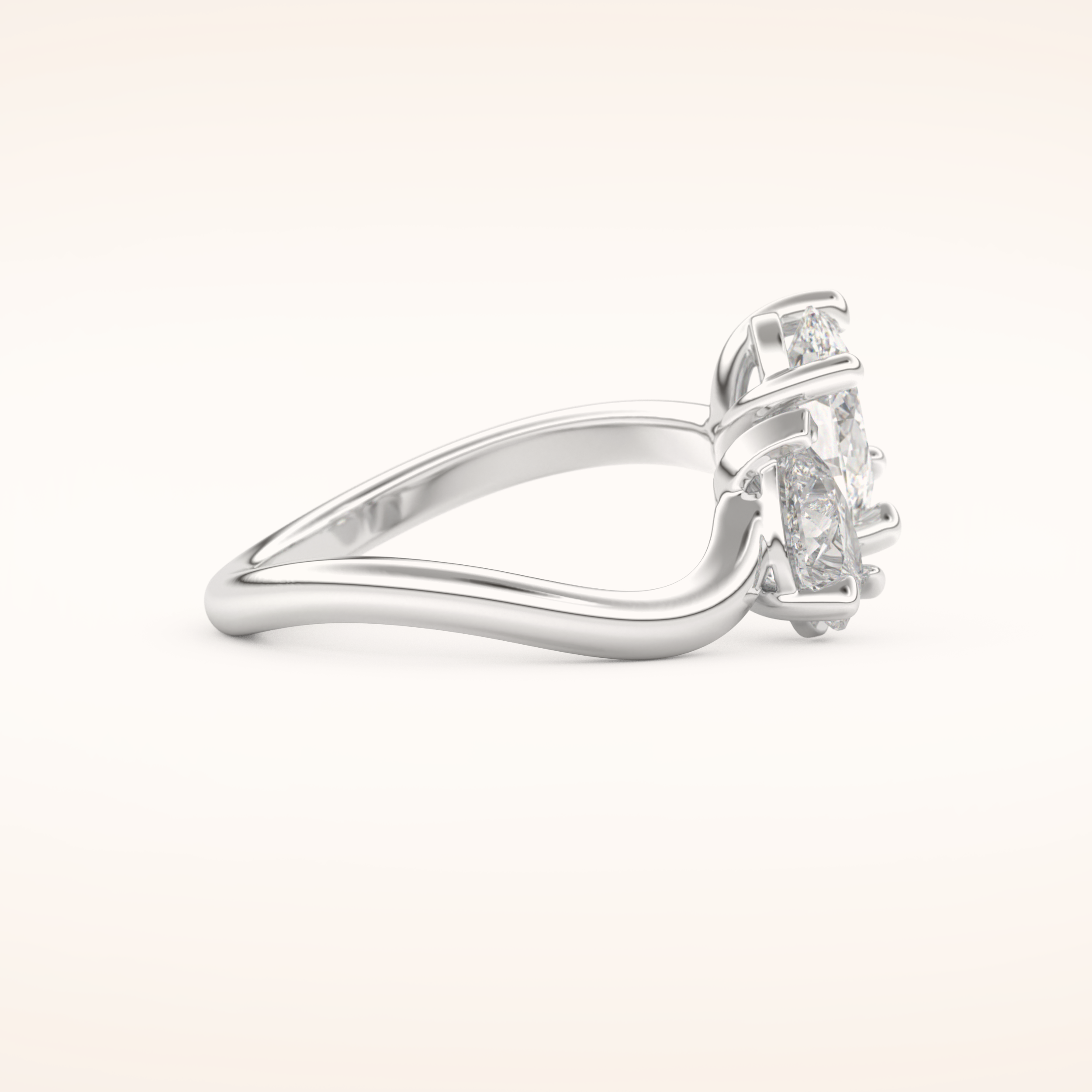 3.92 TCW Oval & Pear Shaped Toi Et Moi Moissanite Engagement Ring