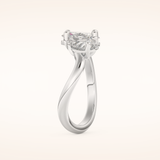 3.92 TCW Oval & Pear Shaped Toi Et Moi Moissanite Engagement Ring