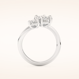 3.92 TCW Oval & Pear Shaped Toi Et Moi Moissanite Engagement Ring