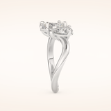 3.92 TCW Oval & Pear Shaped Toi Et Moi Moissanite Engagement Ring