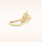 1.5 CT Radiant Shaped Toi Et Moi & Pave Open Shank Moissanite Engagement Ring