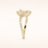 1.5 CT Radiant Shaped Toi Et Moi & Pave Open Shank Moissanite Engagement Ring