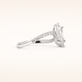 1.5 CT Radiant Shaped Toi Et Moi & Pave Open Shank Moissanite Engagement Ring