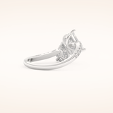 1.5 CT Radiant Shaped Toi Et Moi & Pave Open Shank Moissanite Engagement Ring