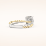 1.52 CT Round Shaped Pave Split Shank Moissanite Engagement Ring