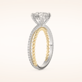 1.52 CT Round Shaped Pave Split Shank Moissanite Engagement Ring